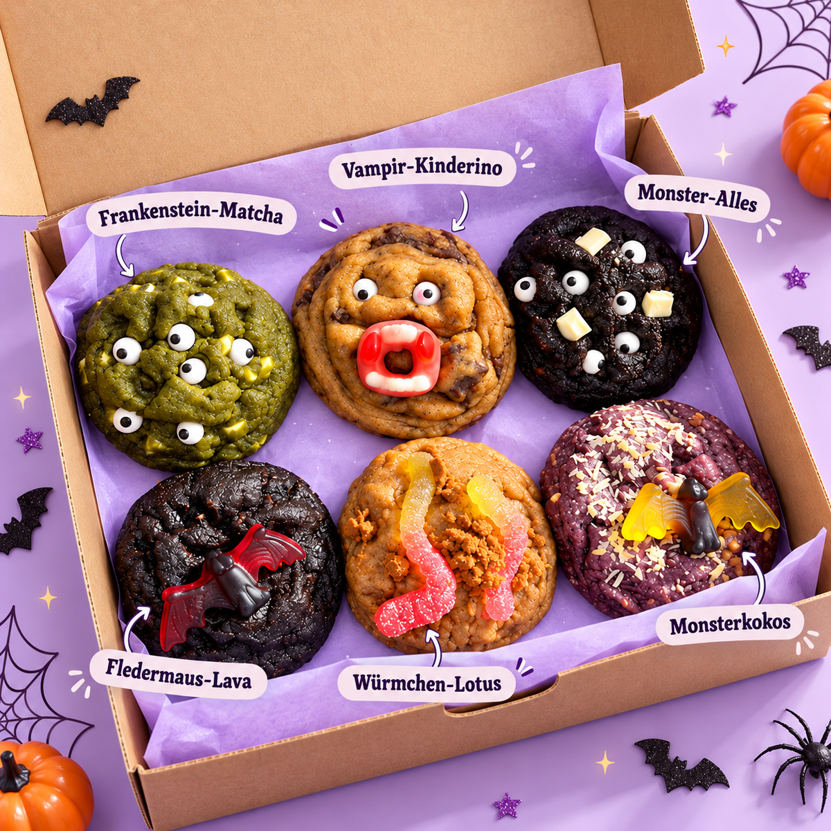 Halloween Kekse Box – 6 Stück